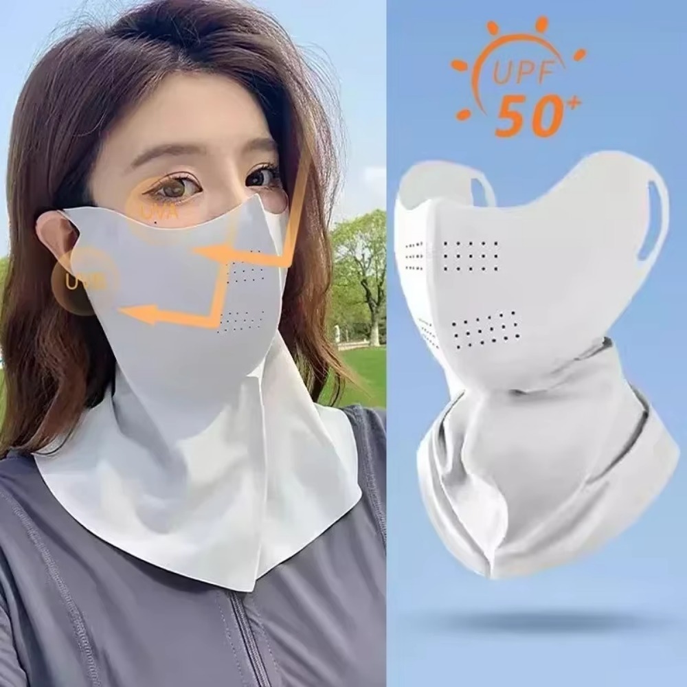 UPF50+ Ice Silk Full Face Suns - Fishing Mask Sun Protection 评论和价格