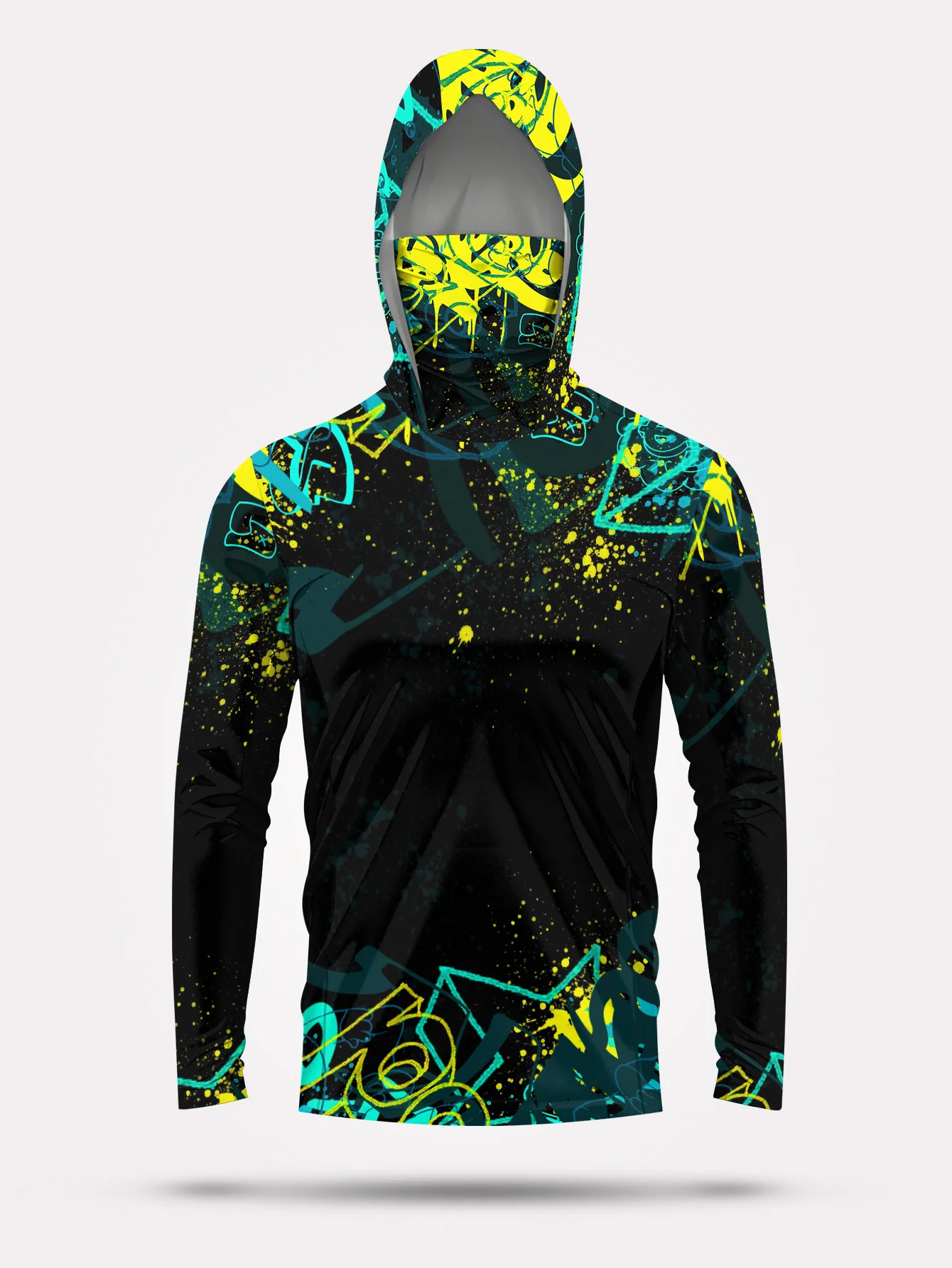 Men UPF50+ Fishing Hoodie With - Fishing Mask Sun Protection 评论和价格