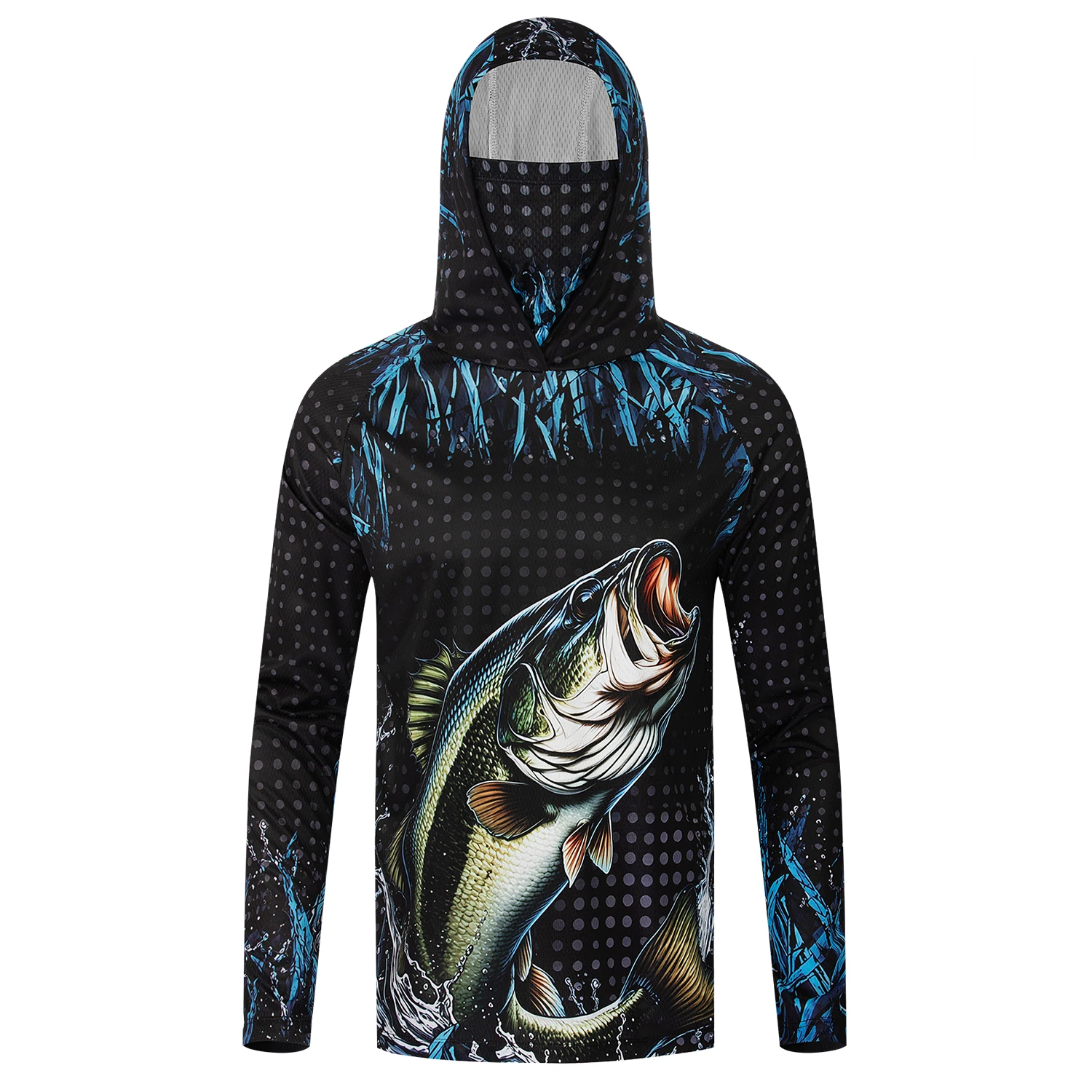 Men UPF50+ Fishing Hoodie with - Fishing Mask Sun Protection 评论和价格