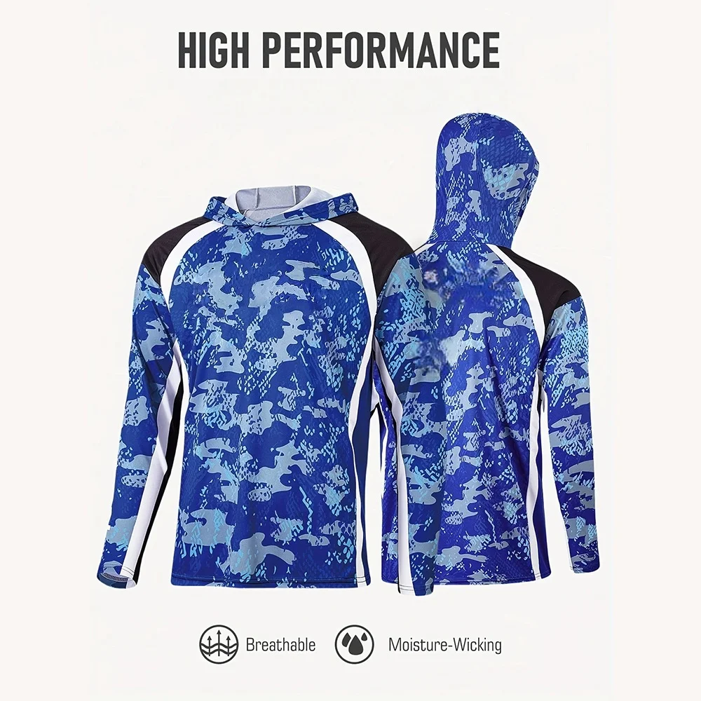Fishing Apparel Men Hood Fishi - Fishing Shirt Uv Protection 评论和价格