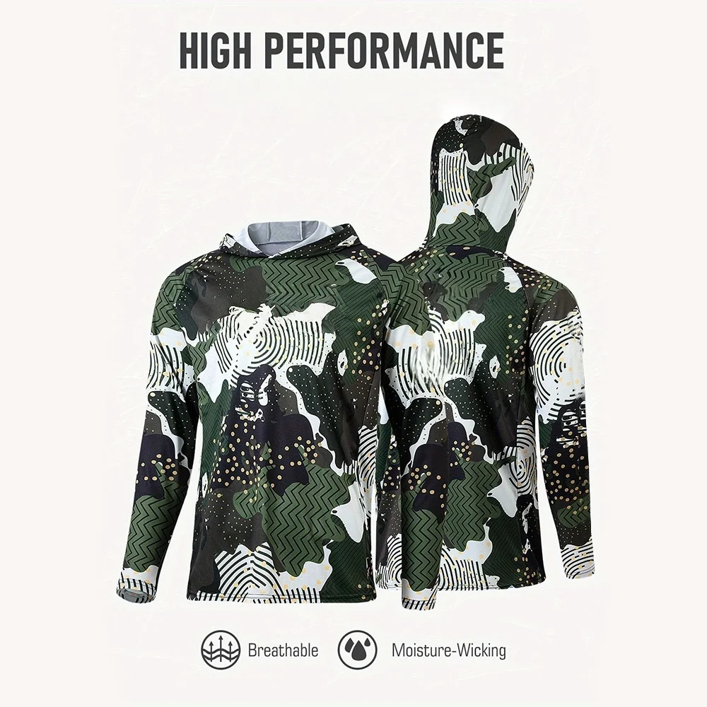 Fishing Apparel Men Hood Fishi - Fishing Shirt Uv Protection 评论和价格