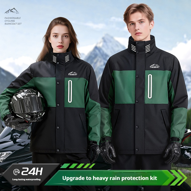 Adult Motorcycle Raincoat Full - Fishing Rain Suit 评论和价格