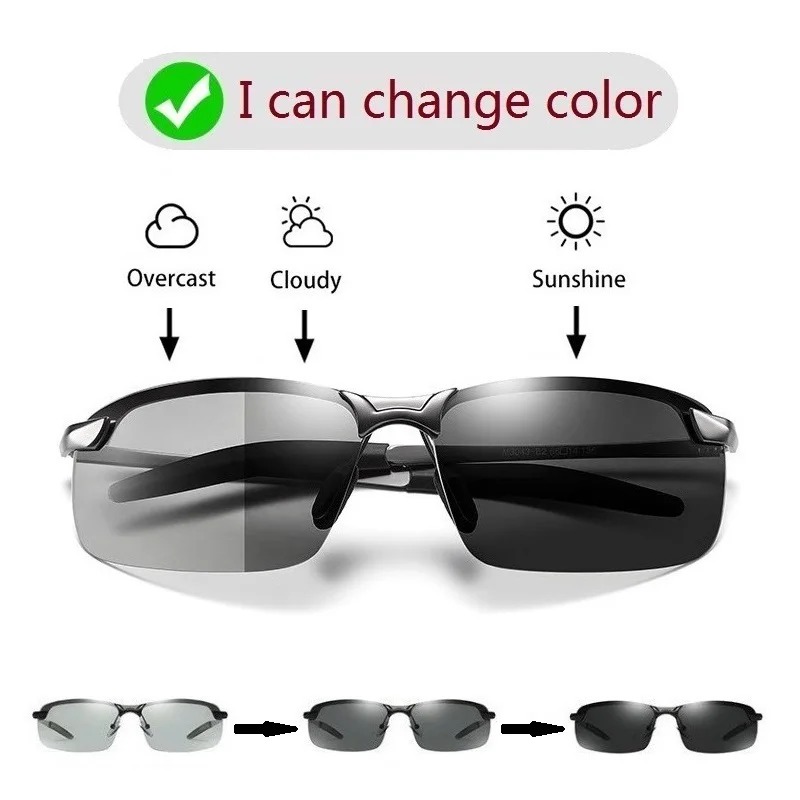 Men Photochromic Polarized Sun - Fishing Sunglasses Polarized 评论和价格