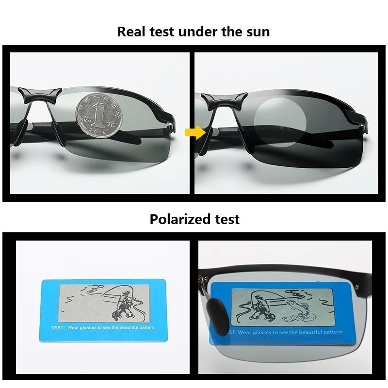 Men Photochromic Polarized Sun - Fishing Sunglasses Polarized 评论和价格