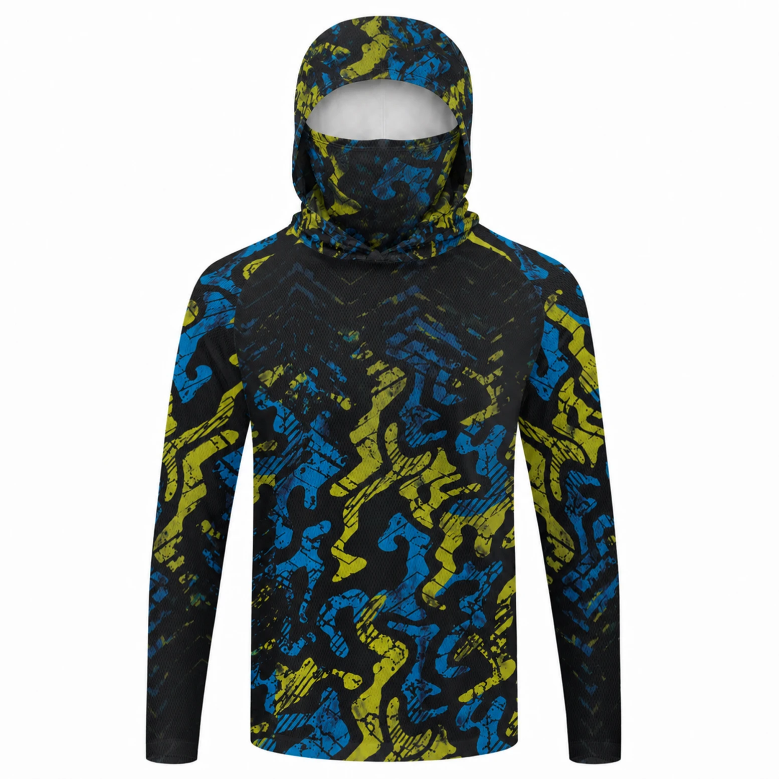 Men Hooded Fishing Shirt Long  - Fishing Mask Sun Protection 评论和价格