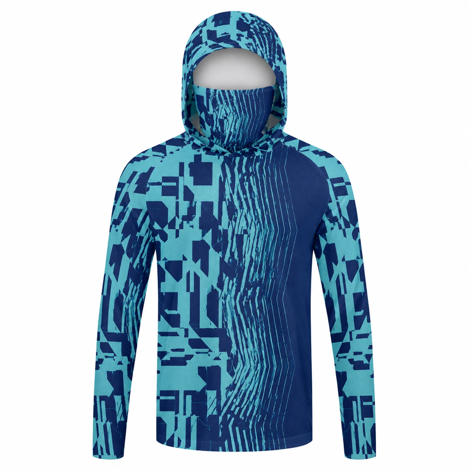 Men Hooded Fishing Shirt Long  - Fishing Mask Sun Protection 评论和价格