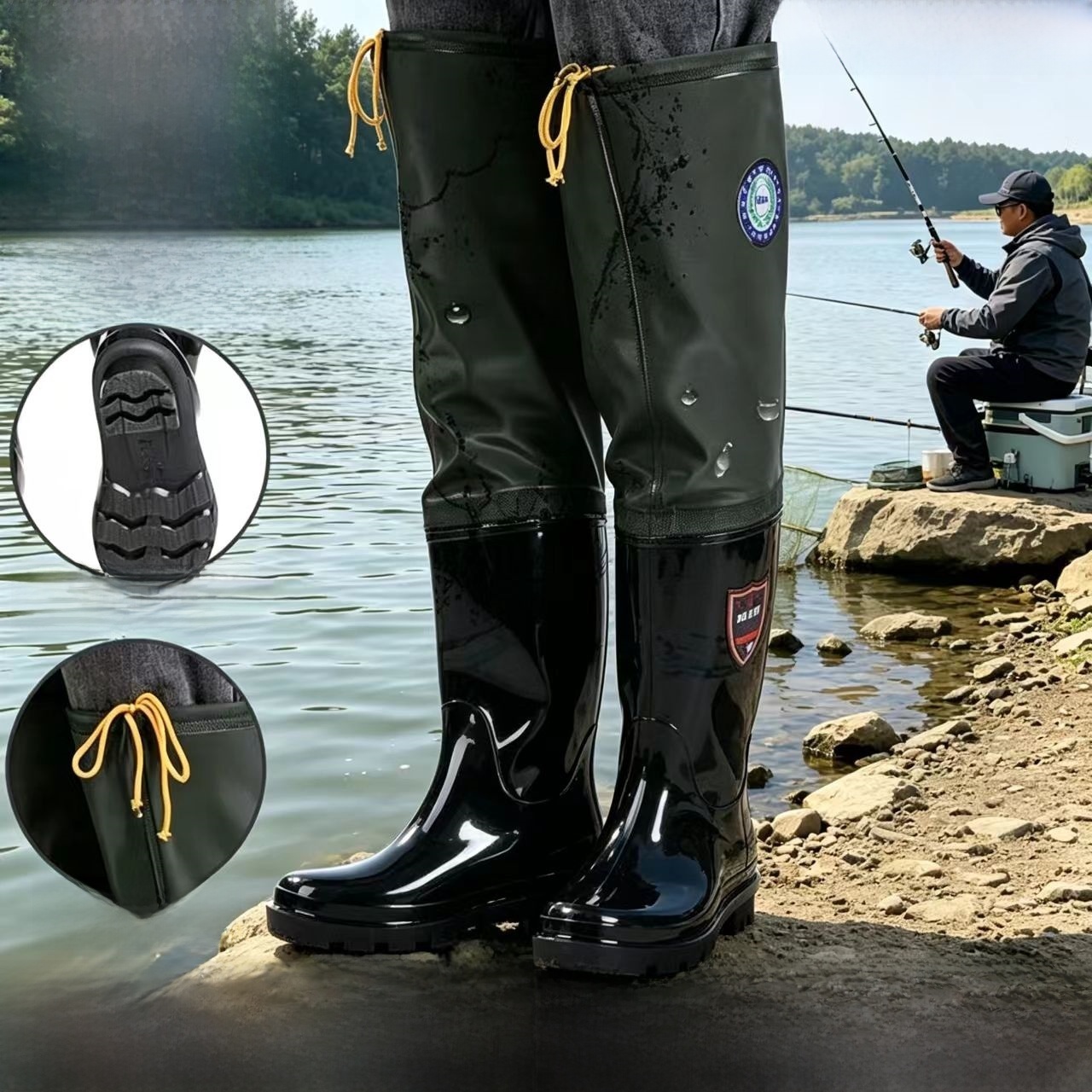 Thickened Over-Knee Rain Boots - Fishing Pants Waterproof 评论和价格