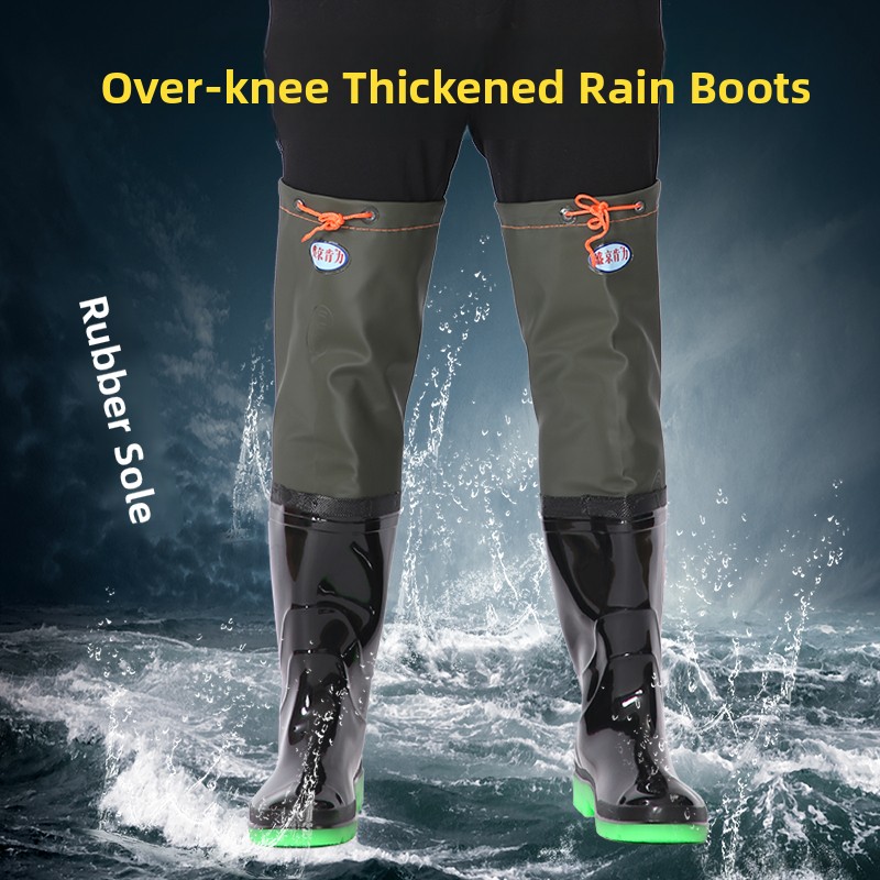 Thickened Over-Knee Rain Boots - Fishing Pants Waterproof 评论和价格