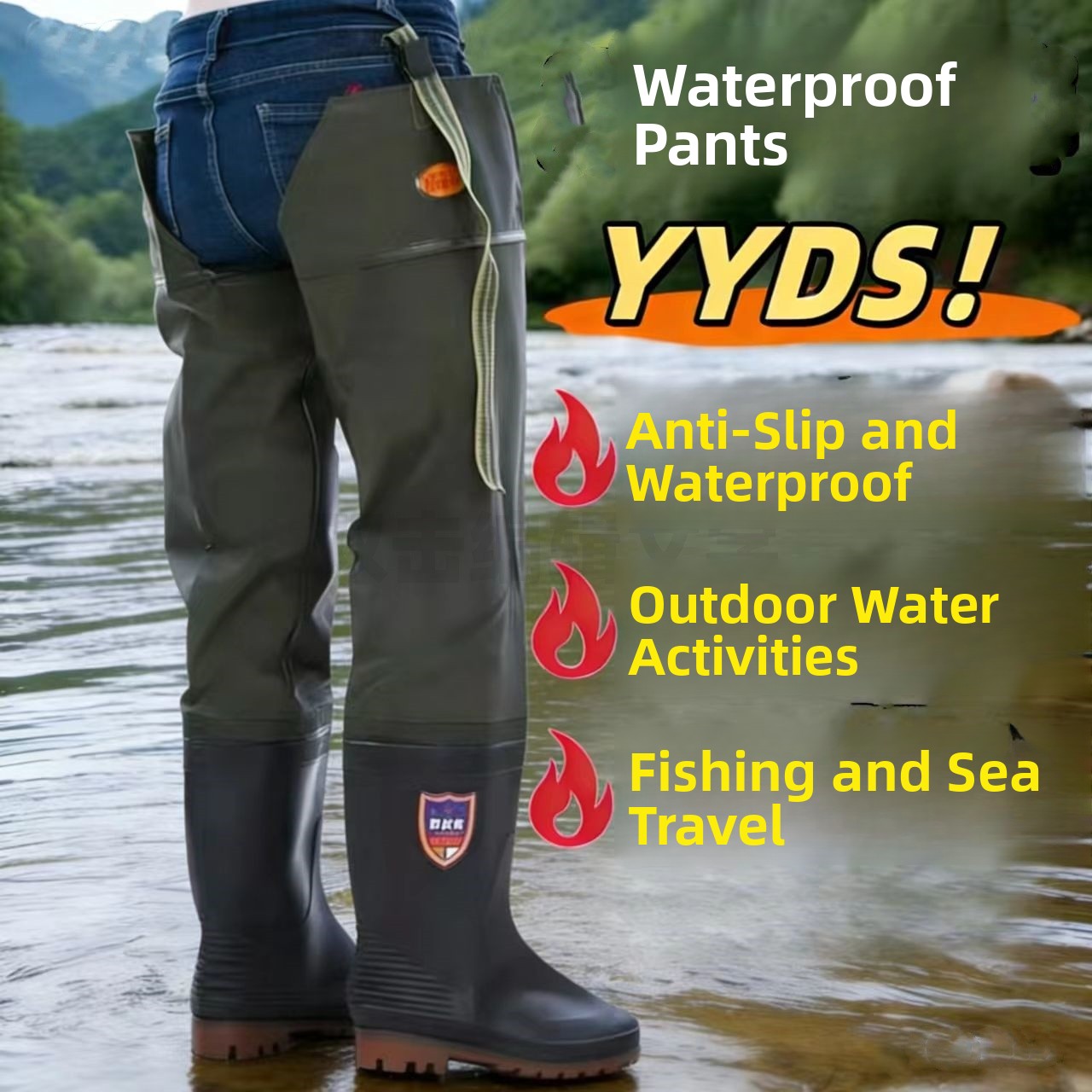 Thickened Over-Knee Rain Boots - Fishing Pants Waterproof 评论和价格