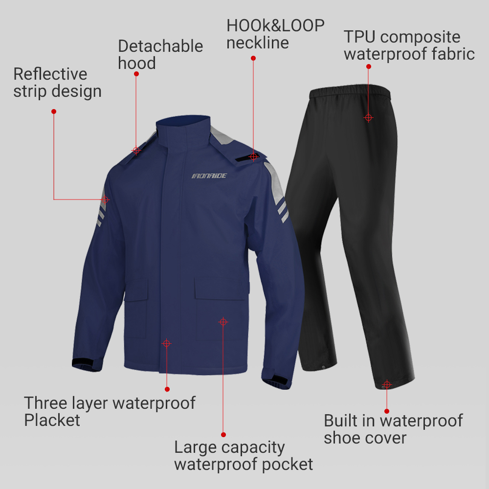 Men's Motorcycle Raincoat Suit - Fishing Rain Suit 评论和价格